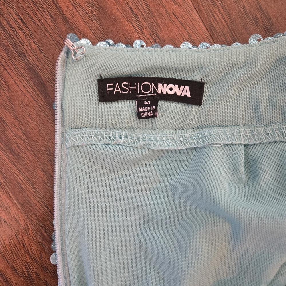 Fashion Nova Eyes For You Sequin Maxi Dress High Thigh Split Medium - Picture 7 of 13